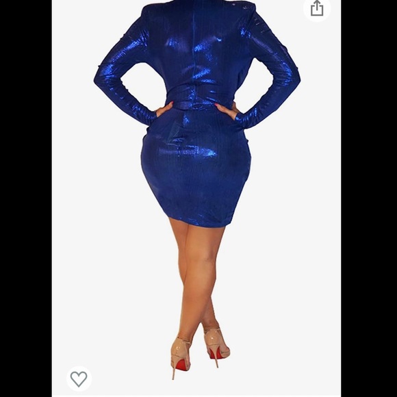 Sexy Blue shiny Dress - Picture 3 of 4